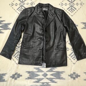 Clio Black Leather Blazer